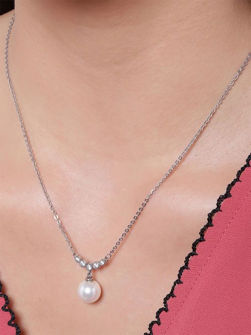 GIVA Sterling Silver Shining Star Pendant with Link Chain for Women(ADJUSTABLE)