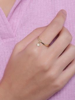 GIVA - Sterling Silver Golden Paradise Heart Ring for Women(ADJUSTABLE)