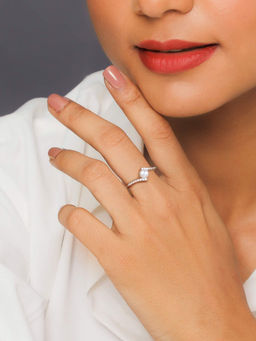 GIVA - Sterling Silver Minimal Silver Pearl Ring for Women(ADJUSTABLE)