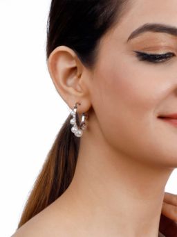 GIVA - 925 Sterling Silver Pearl Loop Earrings For Girls And Women