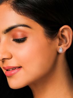 GIVA - 925 Sterling Silver Rose Gold Drop Studs For Girls And Womens