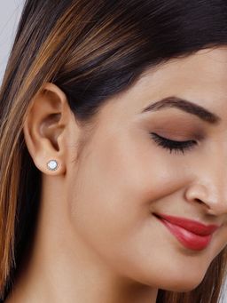 GIVA - Oxidised Silver Serene Studs For Girls And Womens