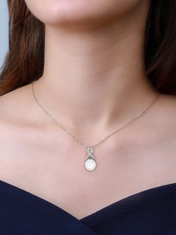 GIVA - 925 Sterling Silver Pearl Twirl Pendant With Link Chain For Girls And Women