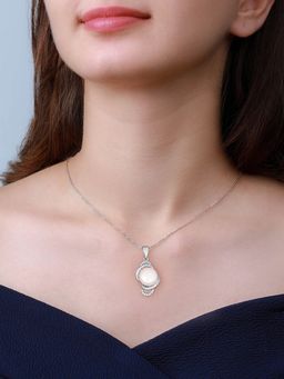 GIVA - 925 Sterling Silver Pearl Swirl Pendant With Link Chain For Girls And Women