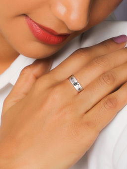 GIVA - Oxidised Silver Archaic Ring For Girls And Womens