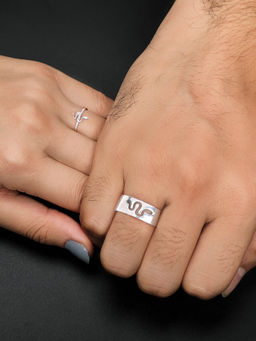 GIVA - 925 Sterling Silver Snake Charmer Couple Rings For Men And Women