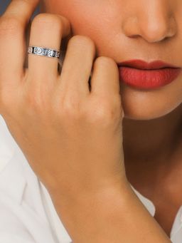GIVA - Oxidised Silver New Love Ring For Girls And Womens