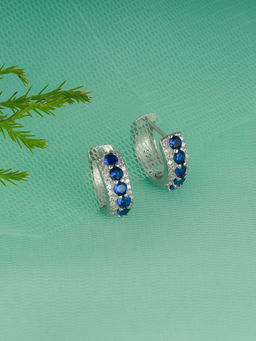 GIVA - Sterling Silver Royal Blue Hoop Earrings for girls and Womens