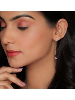 GIVA - Sterling Silver Long Zircon Thread Earrings for women and girls