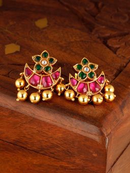 GIVA - Sterling Silver Golden Royal Chandbali Earrings for Women and girls