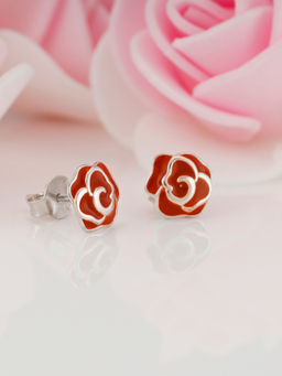 GIVA - Sterling Silver Scarlet Rose Earrings for Women and girls