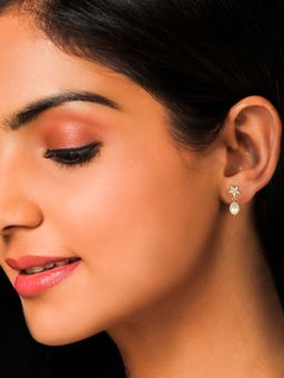 GIVA - Sterling Silver Golden Starry Pearl Earrings for Women and girls