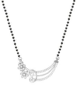 GIVA - Sterling Silver Floral Moon Mangalsutra for Women and Girls