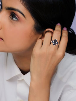 GIVA - Sterling Silver Black Hue Ring for Women And girls