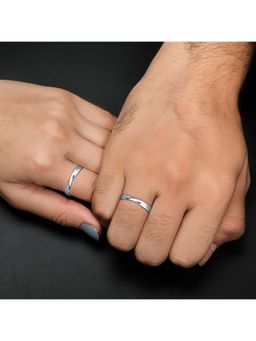 GIVA - Sterling Silver Classic Love Rings For Couples (Pack of 2)