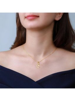 GIVA - Sterling Silver Golden Moon Star Pendant For Girls and Womens