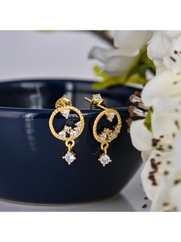 GIVA - Sterling Silver Golden Cosmic Glory Earrings for Girls and Womens