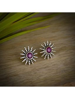 GIVA - Avni by Giva Oxidised Silver Brown Sun Stud Earrings for girls and Womens