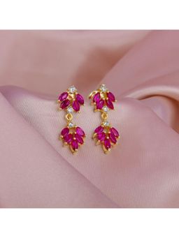 GIVA - Sterling Silver Golden Embrace Pink Earrings for Girls and Womens