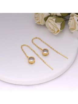 GIVA - Sterling Silver Golden Finesse Thread Earrings For Girls and womens