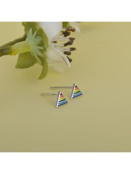 GIVA - Sterling Silver Triangular Colored Stud Earrings