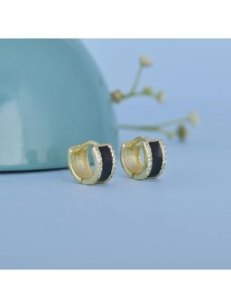 GIVA - Sterling Silver Golden Classic Dusk Huggies Earrings for Girls and Womens