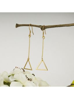 GIVA - Sterling Silver Gold Plated Love Triangle Dangler Earrings for Girls and Womens