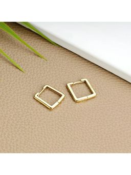 GIVA - Sterling Silver Golden Square Hoop Earrings for Girls and Womens