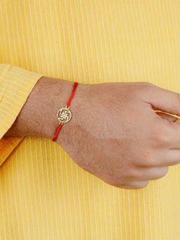 GIVA - 925 Sterling Silver Golden Swastik Rakhi