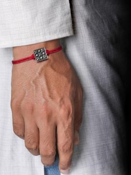 GIVA - Oxidised Silver Square Rakhi