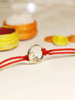GIVA - Oxidised Silver Ganesh Ji Halo Rakhi