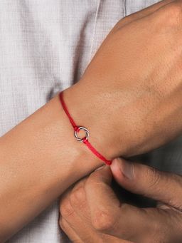 GIVA - Oxidised Silver Swirl Pearl Flower Rakhi