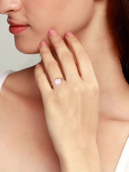 GIVA - Sterling Silver Rose Gold Blush Pink Ring for Girls and Womens