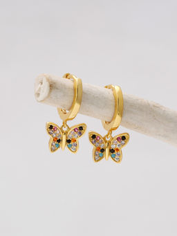 GIVA - Sterling Silver Golden Butterfly Earrings for Girls and Womens