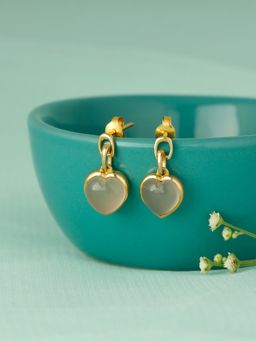 GIVA - Sterling Silver Golden Peaches and Heart Earrings for Girls and Womens