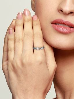 GIVA - Sterling Silver Locked-in-Love Ring for Girls and Womens