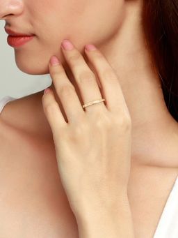 GIVA - Sterling Silver Golden Radiance Ring for Girls and Womens