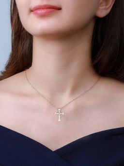 GIVA - Sterling Silver Holy Cross Pendant with Link Chain for Girls and Womens