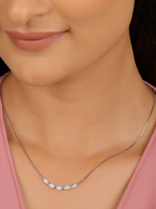 GIVA Sterling Silver Helix Zircon Necklace for Girls and Womens