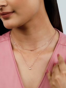 GIVA - Sterling Silver Rose Gold Mellifluous Layered Necklace for Girls and Womens