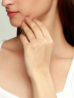 GIVA - Sterling Silver Rose Gold Heart Eyes Ring for Girls and Womens