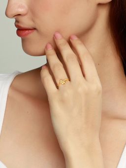 GIVA - Sterling Silver Golden Leaf In My Heart Ring for Girls and Womens