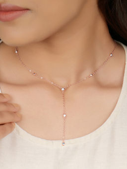 GIVA - Sterling Silver Rose Gold Constellation Y-Necklace for Girls and Womens