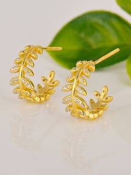 GIVA - Sterling Silver Golden Nature's Creation Earrings for Girls and Womens