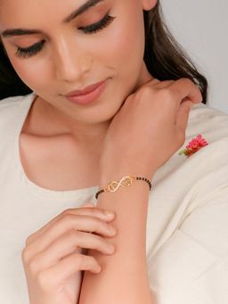 GIVA - Sterling Silver Golden Endless Love Mangalsutra Bracelet for Womens