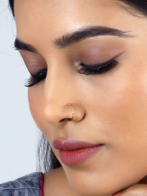 Beautiful Nose Pin Girls GIVA Sterling Silver Golden Twisted Nose