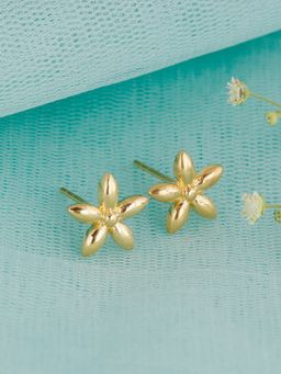 GIVA - Sterling Silver Golden Floral Vision Stud Earrings for Girls and Womens