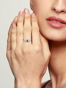 GIVA - Sterling Silver Royal Blue Glimpse Ring for Womens And Girls