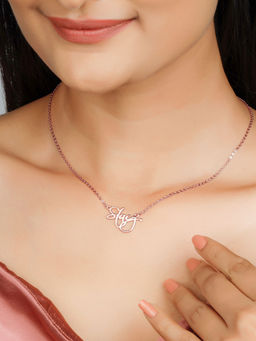 GIVA - Sterling Silver Rose Gold Slay Necklace for Women And Girls