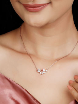 GIVA - Sterling Silver Rose Gold Celestial Love Necklace for Women And Girls